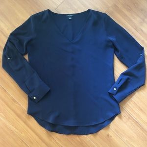Ann Taylor Navy Blouse Size XS